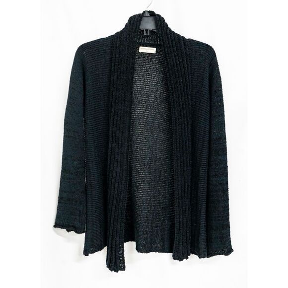 Georgina Estefania Dallas Knit in USA Black Open Woven Sweater Cardigan M - Picture 1 of 7